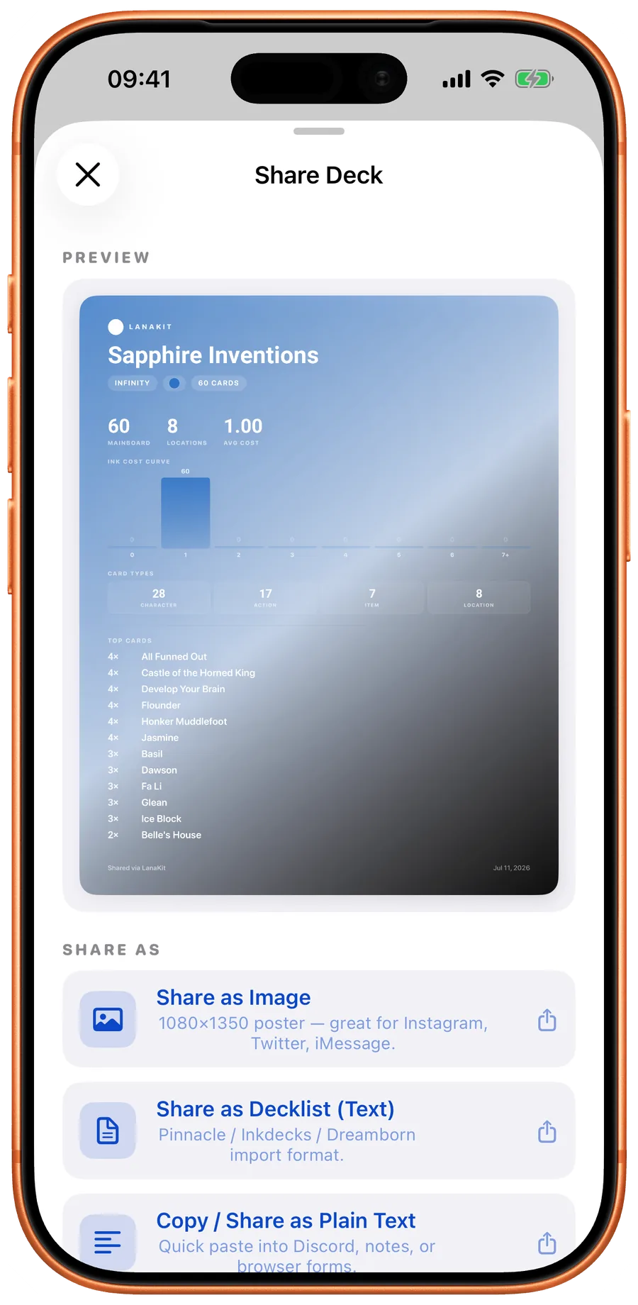 LanaKit deck sharing export options